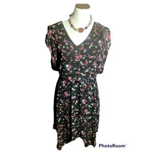 KALIJATI Size Medium Polka Dot and Floral Dress